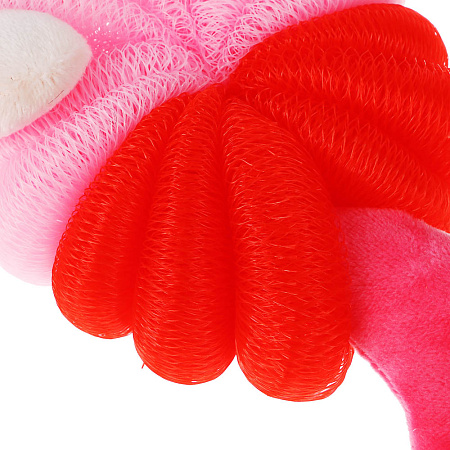 ЮL Мочалка банная для тела, полиэтилен, полиэстер, 50гр, 2 дизайна, МС24-04