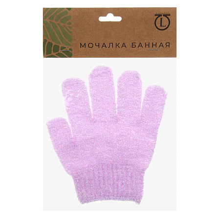 Мочалка перчатка тм ЮL с отшелушивающим эффектом, полиэстер, 18см, 5 цветов, МС24-06