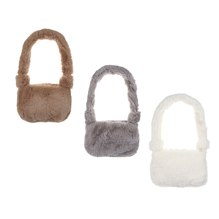 ЮL Лавли Сумка плечевая из искусственного меха на молнии, 24x16 см, полиэстер, 2-3 цвета