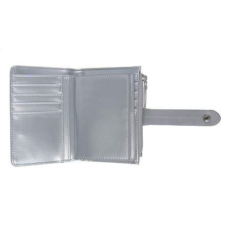 ЮL Анзелия Кошелек женский для купюр, карт и монет на кнопке, полиуретан, 14x10x3 см, 2 цвета, КЖ24-17