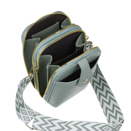 Сумка кроссбоди на декоративном ремне тм ЮL Zigzag, ПУ, металл, 19,5х12 см, 3 цвета