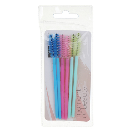 Набор щеточек для ресниц 6 шт тм ЮНИLOOK, 9,6см, 3 цвета