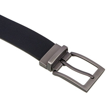 ЮL Ремень мужской двухсторонний, ПУ, металл, 120/130х3,3см, черный, РМ2023-3