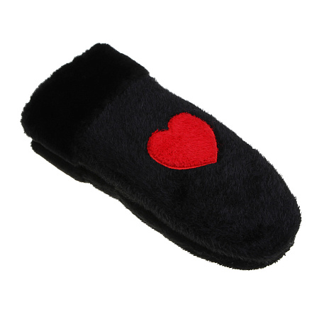 GALANTE Рукавицы женские пушистые с аппликацией сердце, р-р 18-20, 2 цвета, СЗПВ24-46