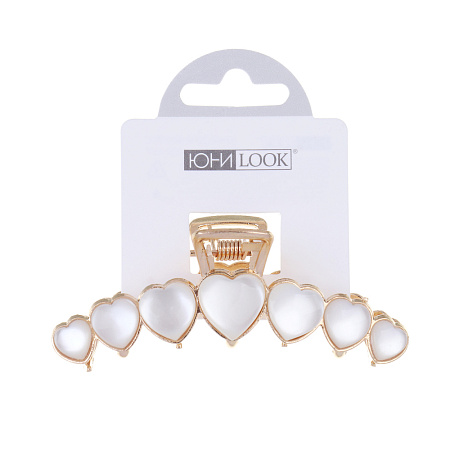 Краб для волос ЮНИLOOK, 7,5см, металл, пластик, 1 дизайн, ACS-93