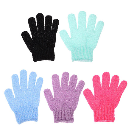 Мочалка перчатка тм ЮL с отшелушивающим эффектом, полиэстер, 18см, 5 цветов, МС24-06