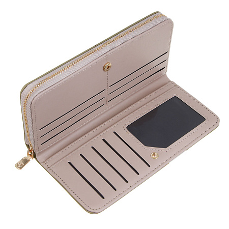 ЮL Астирия Кошелек для карт, купюр и монет с отделением на молнии ПУ, 19х9,5х2,5 см, 2 цвета, КЖ24-20